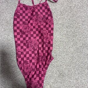 Jolyn Clothing Pink Checkered One Piece Swimsuit